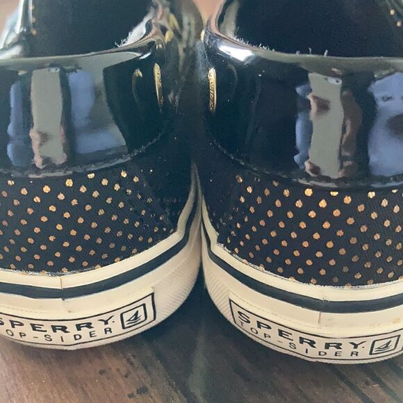 Sperry Top-Sider Angelfish Black And Gold Polkadot Red Interior Size 6 - Picture 10 of 10